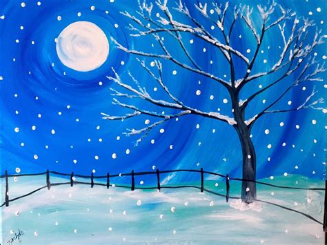 easy winter paintings for beginners